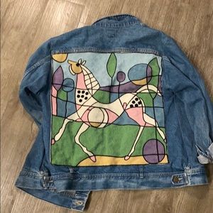 Lee embroidered oversized jacket denim